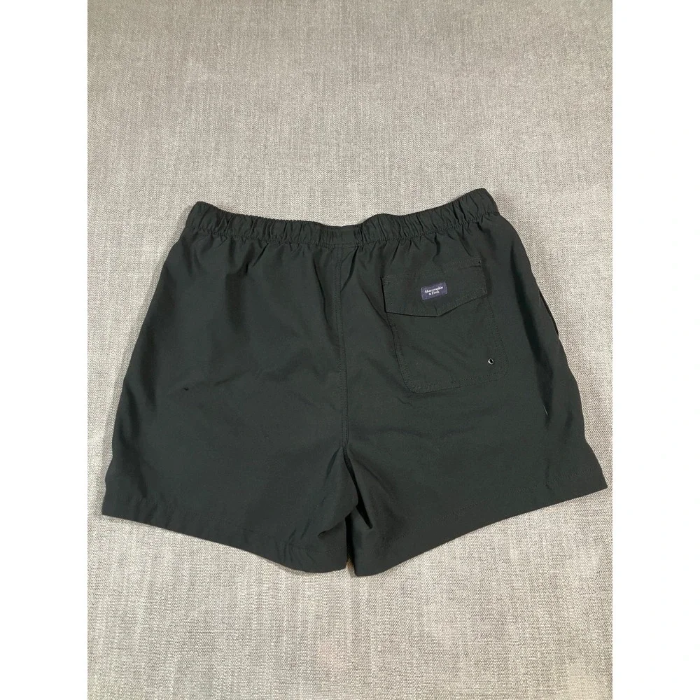 Abercrombie‎ & Fitch Mens Black Logo Swim Trunks 5 Inch Inseam XL Stretch